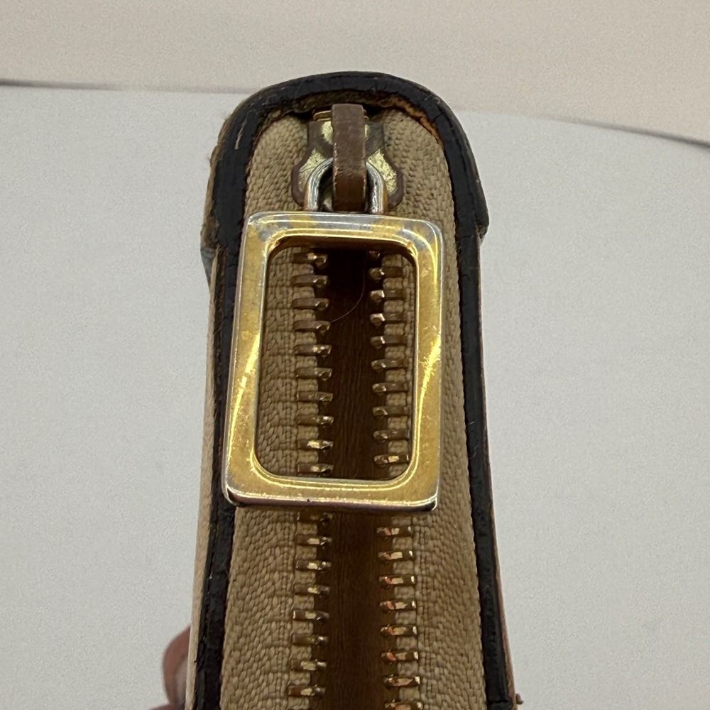 Chloe Tan Leather Zip Around Long Wallet Gold Hardware Vintage Patina Italy - Picture 9 of 15